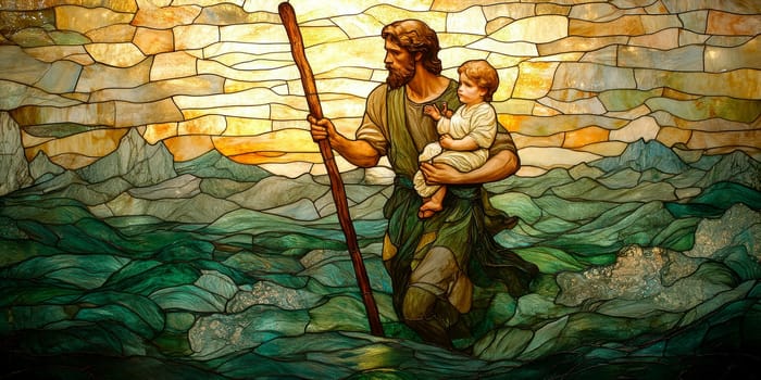 St. Christopher. AI generative.