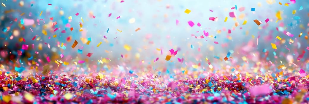 coloured confetti as a white New Year's background. AI generative.