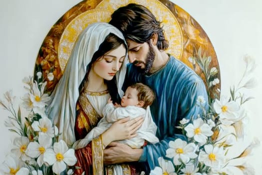 Sacred family. AI generative.