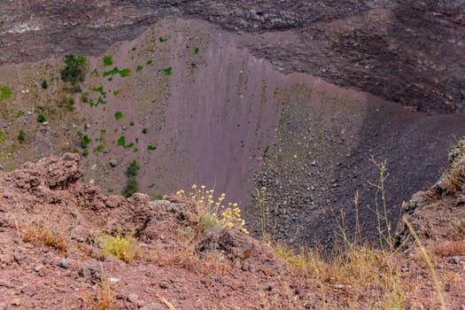 Crater of Volcano Vesuvius or Vesuvio in Naples, Italy