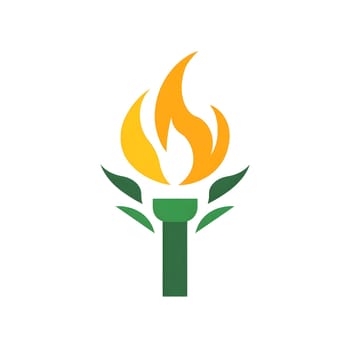 Red Fire Hot Torch Flame icon logo symbol