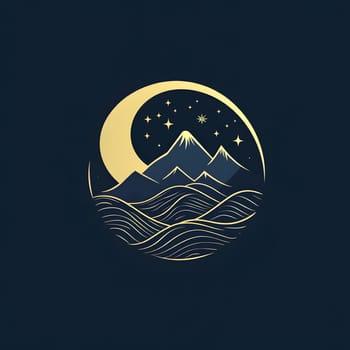 Astronomy crescent space moon at night icon logo symbol