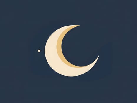 Astronomy crescent space moon at night icon logo symbol