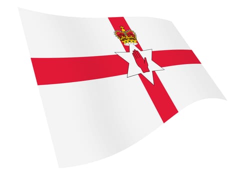 A Northern Ireland flag graphic isolated on white with clipping path 3d illustration