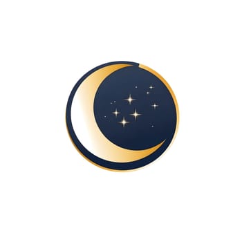 Astronomy crescent space moon at night icon logo symbol