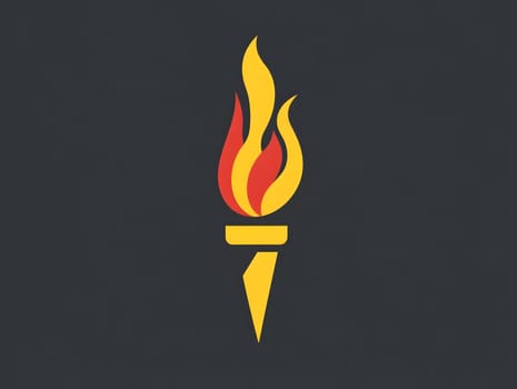 Red Fire Hot Torch Flame icon logo symbol