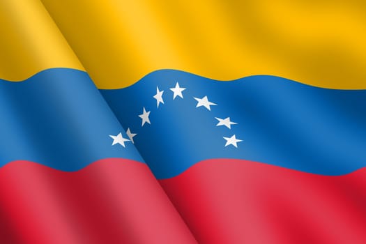 A Venezuela waving flag 3d illustration wind ripple