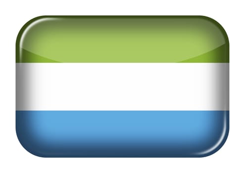 A Sierra Leone web icon rectangle button with clipping path 3d illustration