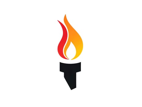 Red Fire Hot Torch Flame icon logo symbol
