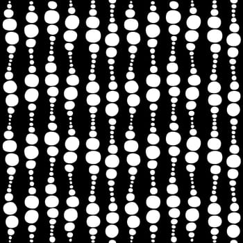 Seamless geometric pattern. Waves and circles in black and white. Vector illustration