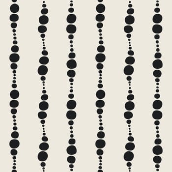 Seamless geometric pattern. Waves and circles in black and white. Vector illustration