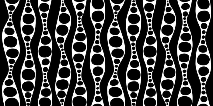 Seamless geometric pattern with waves and bubbles. Vector illustration