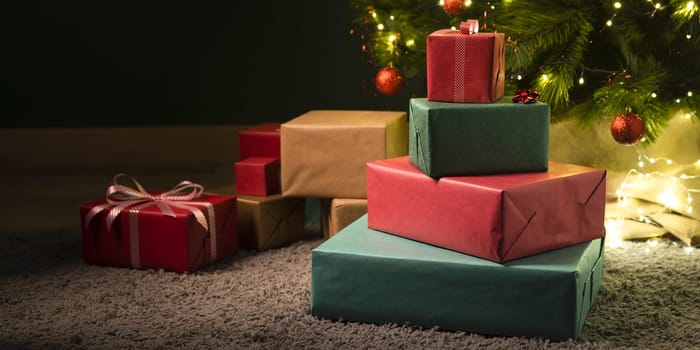 front view beautiful christmas gifts