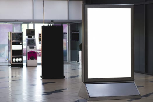 front view blank standing billboard