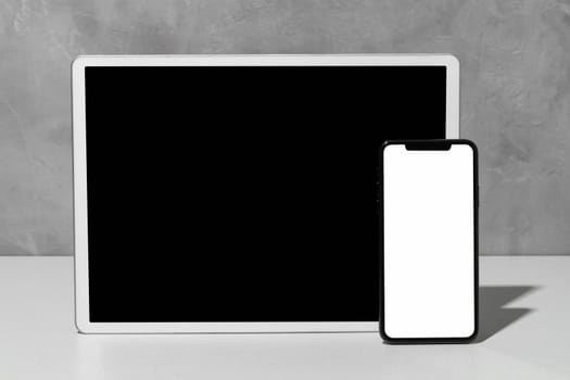 front view of devices with copy space