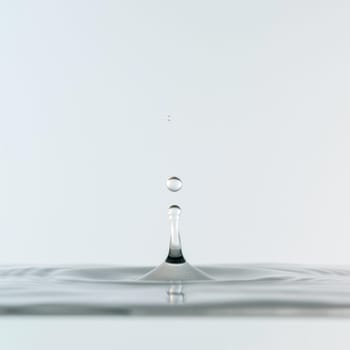 front view clear liquid drops