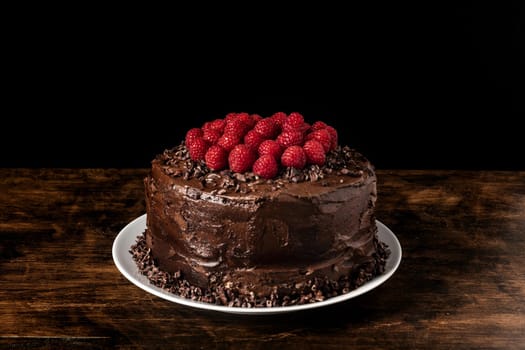 front view delicious chocolate cake concept