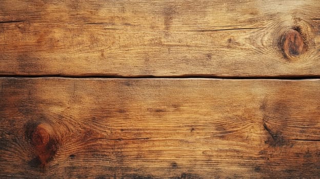 Wooden plank board background with rich grain and knots showing the effects of aging