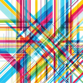 An abstract illustration with vibrant intersecting lines and shapes. High quality AI-generated photo.