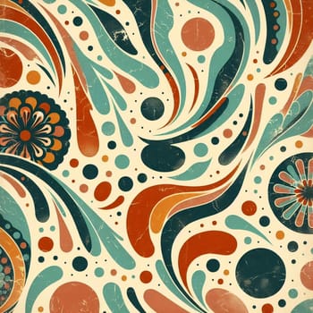 An abstract background featuring swirling patterns in retro colors and textures, with a vintage aesthetic. High quality AI-generated photo.
