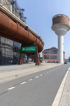 Ostrava, Czech Republic - September 2, 2024: Lower Vitkovice (Dolni oblast Vitkovice), post-industrial remains of revitalized 19th-century iron factory
