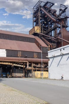 Ostrava, Czech Republic - September 2, 2024: Lower Vitkovice (Dolni oblast Vitkovice), post-industrial remains of revitalized 19th-century iron factory