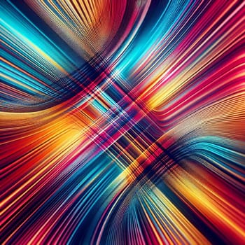 An abstract image of dynamic, flowing lines in vibrant colors, creating a sense of movement and energy. High quality AI-generated photo.