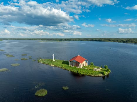Ikskile church ruins on the St Meinard island. Until the foundation of Riga in 1201 the church was the seat of the Bishop of Livonia, thoroughly rebuilt from 1879 - 1881, destroyed in 1916.