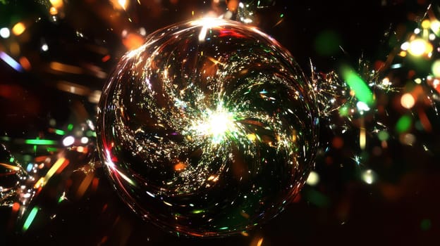 Swirling colors and lights illuminate a vibrant display capturing the spirit of celebration during the festive season.