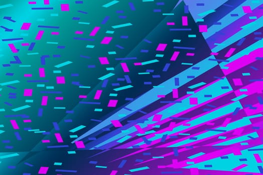 Falling confetti abstract background in retro neon colors vector illustration. Happy geometric trendy graphic design for greeting card banner poster event celebration flyer party invitation cover