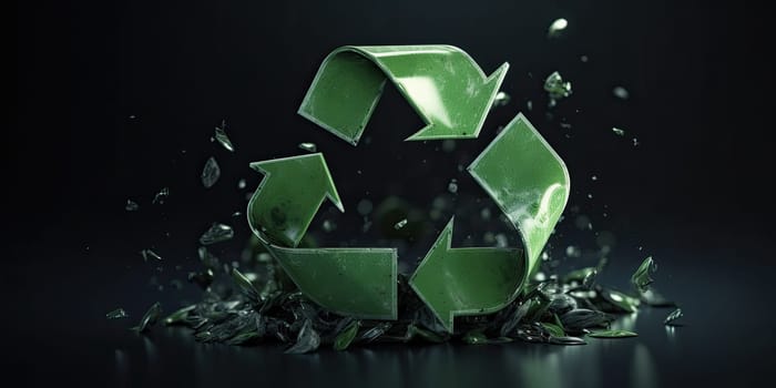 A green recycling symbol - AI generated