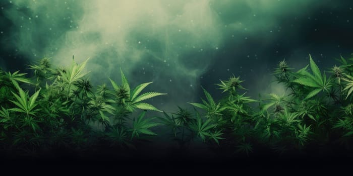 Cannabis leaves background - AI generated