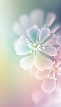 A soft pastel colored floral background with copyspace - AI generated