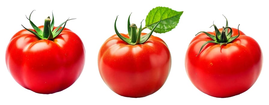 Fresh tomatoes isolated on white background