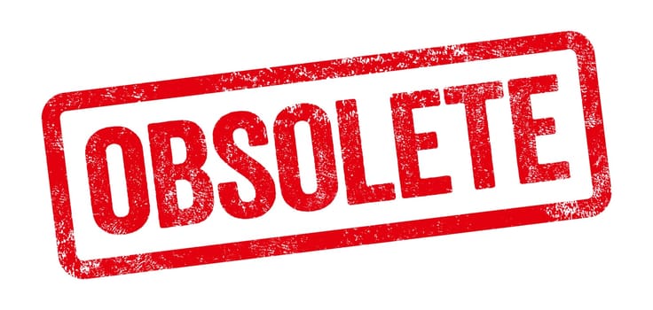 Red stamp on a white background - Obsolete