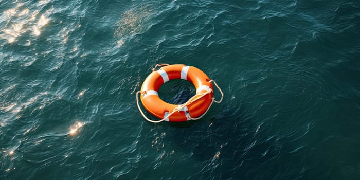 A life ring floating on the sea - AI generated
