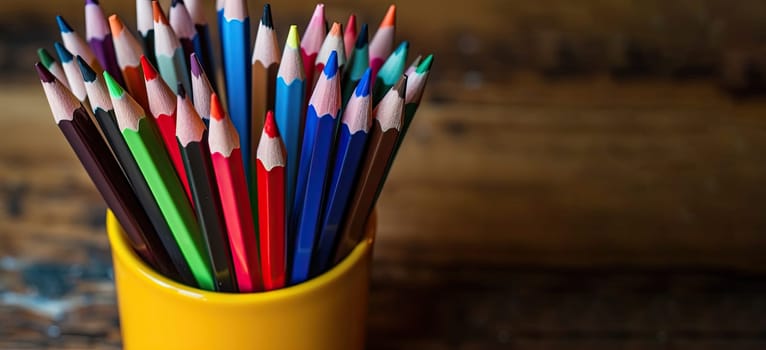 Colored pencils in a cup - AI generated