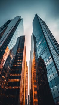 Modern office skyscrapers - AI generated