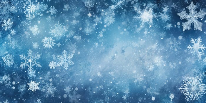 Winter background with snowflakes - AI generated