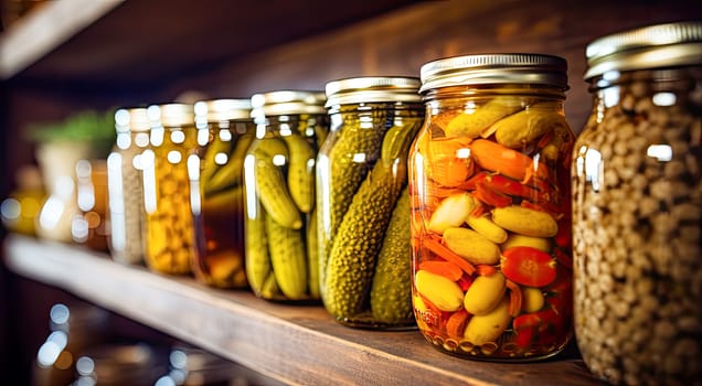 Fermented vegetables in jars - AI generated