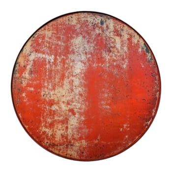 An empty vintage metal sign isolated on a white background - AI generated