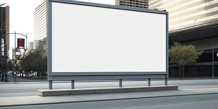 A blank billboard in a city street - AI generated