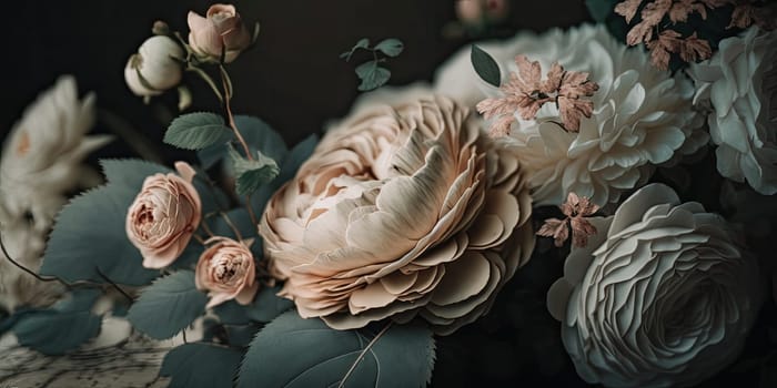 A soft pastel colored floral background - AI generated