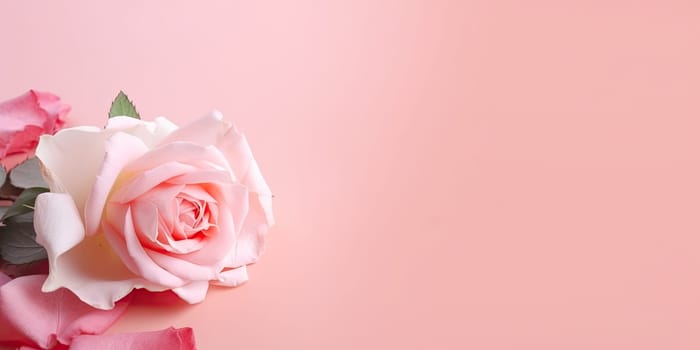 Rose flower with copyspace - AI generated
