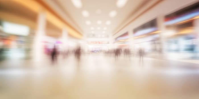 Shopping mall - Defocused abstract blurred business background - AI generated