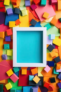A colorful background with a frame in the middle - AI generated