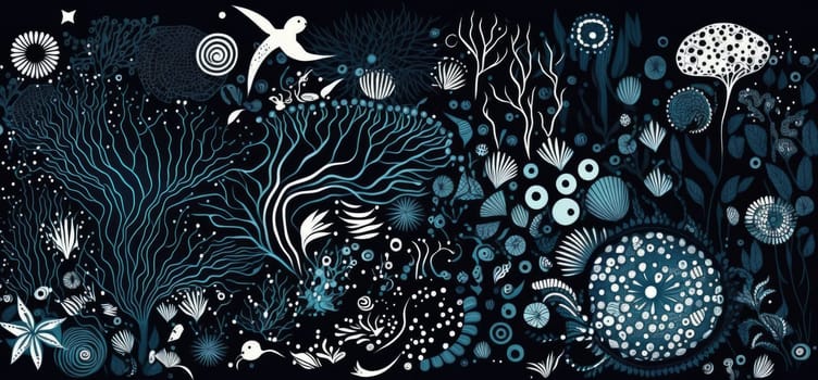 Abstract doodle pattern background - AI generated