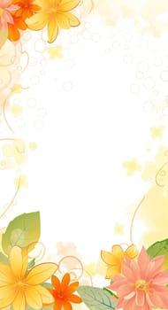 A floral background with copyspace in the middle - AI generated
