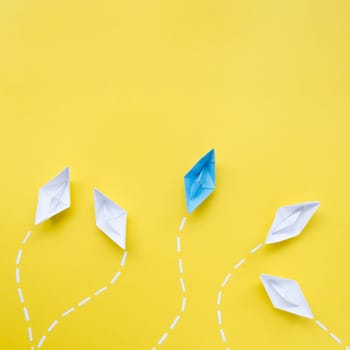 creative arrangement individuality concept yellow background