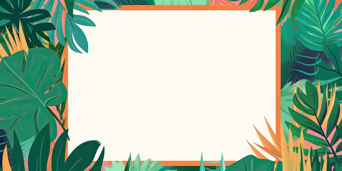 A jungle background with a white frame in the middle - AI generated